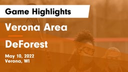 Verona Area  vs DeForest  Game Highlights - May 10, 2022