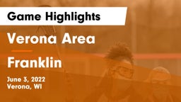 Verona Area  vs Franklin  Game Highlights - June 3, 2022