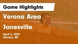 Verona Area  vs Janesville Game Highlights - April 6, 2023