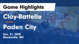 Clay-Battelle  vs Paden City Game Highlights - Jan. 21, 2020