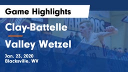 Clay-Battelle  vs Valley Wetzel Game Highlights - Jan. 23, 2020