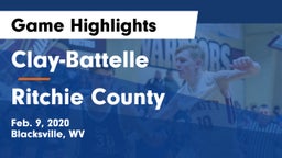 Clay-Battelle  vs Ritchie County Game Highlights - Feb. 9, 2020