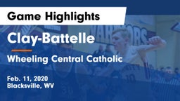 Clay-Battelle  vs Wheeling Central Catholic  Game Highlights - Feb. 11, 2020