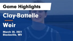 Clay-Battelle  vs Weir  Game Highlights - March 28, 2021
