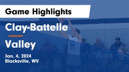 Clay-Battelle  vs Valley  Game Highlights - Jan. 4, 2024