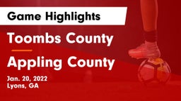 Toombs County  vs Appling County Game Highlights - Jan. 20, 2022
