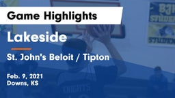 Lakeside  vs St. John's Beloit / Tipton Game Highlights - Feb. 9, 2021