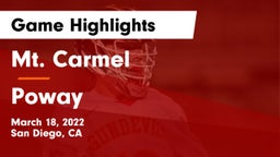 Mt. Carmel  vs Poway  Game Highlights - March 18, 2022
