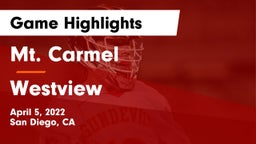 Mt. Carmel  vs Westview  Game Highlights - April 5, 2022