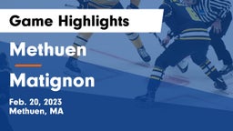 Methuen  vs Matignon Game Highlights - Feb. 20, 2023
