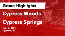 Cypress Woods  vs Cypress Springs  Game Highlights - Jan. 8, 2021