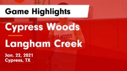 Cypress Woods  vs Langham Creek  Game Highlights - Jan. 22, 2021