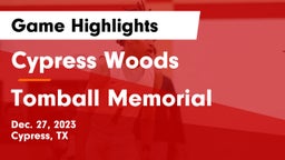 Cypress Woods  vs Tomball Memorial  Game Highlights - Dec. 27, 2023