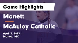 Monett  vs McAuley Catholic Game Highlights - April 3, 2023