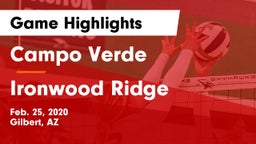 Campo Verde  vs Ironwood Ridge  Game Highlights - Feb. 25, 2020