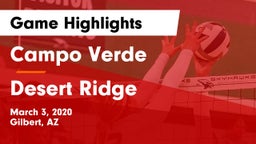 Campo Verde  vs Desert Ridge  Game Highlights - March 3, 2020