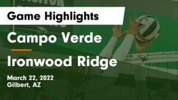 Campo Verde  vs Ironwood Ridge  Game Highlights - March 22, 2022