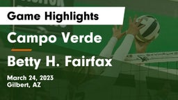 Campo Verde  vs Betty H. Fairfax Game Highlights - March 24, 2023