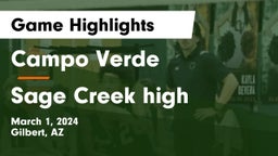 Campo Verde  vs Sage Creek high Game Highlights - March 1, 2024