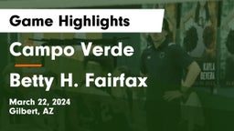 Campo Verde  vs Betty H. Fairfax Game Highlights - March 22, 2024