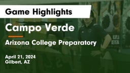 Campo Verde  vs Arizona College Preparatory  Game Highlights - April 21, 2024