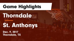 Thorndale  vs St. Anthonys Game Highlights - Dec. 9, 2017