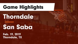 Thorndale  vs San Saba  Game Highlights - Feb. 19, 2019