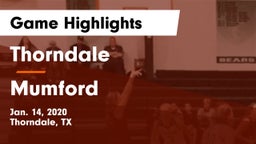 Thorndale  vs Mumford  Game Highlights - Jan. 14, 2020