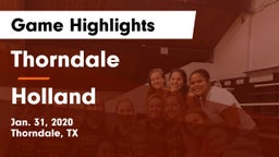 Thorndale  vs Holland  Game Highlights - Jan. 31, 2020