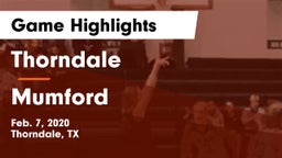 Thorndale  vs Mumford  Game Highlights - Feb. 7, 2020