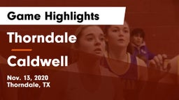 Thorndale  vs Caldwell  Game Highlights - Nov. 13, 2020