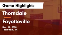 Thorndale  vs Fayetteville  Game Highlights - Dec. 17, 2020