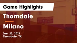 Thorndale  vs Milano  Game Highlights - Jan. 22, 2021