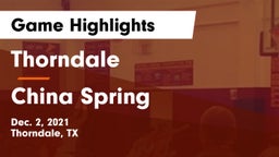 Thorndale  vs China Spring  Game Highlights - Dec. 2, 2021