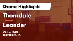 Thorndale  vs Leander  Game Highlights - Dec. 3, 2021