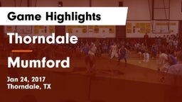 Thorndale  vs Mumford  Game Highlights - Jan 24, 2017