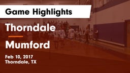 Thorndale  vs Mumford  Game Highlights - Feb 10, 2017