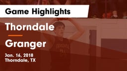 Thorndale  vs Granger  Game Highlights - Jan. 16, 2018