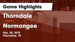 Thorndale  vs Normangee  Game Highlights - Feb. 20, 2018