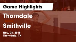Thorndale  vs Smithville  Game Highlights - Nov. 28, 2018