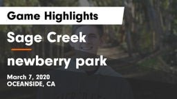 Sage Creek  vs newberry park Game Highlights - March 7, 2020