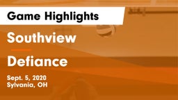 Southview  vs Defiance  Game Highlights - Sept. 5, 2020