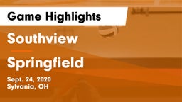 Southview  vs Springfield  Game Highlights - Sept. 24, 2020
