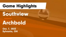 Southview  vs Archbold  Game Highlights - Oct. 7, 2023