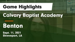 Calvary Baptist Academy  vs Benton  Game Highlights - Sept. 11, 2021