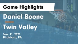 Daniel Boone  vs Twin Valley  Game Highlights - Jan. 11, 2021