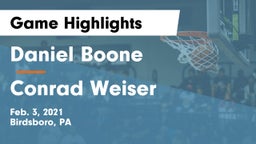 Daniel Boone  vs Conrad Weiser  Game Highlights - Feb. 3, 2021
