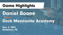 Daniel Boone  vs Dock Mennonite Academy Game Highlights - Dec. 2, 2023