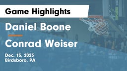 Daniel Boone  vs Conrad Weiser  Game Highlights - Dec. 15, 2023