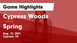 Cypress Woods  vs Spring  Game Highlights - Aug. 12, 2021